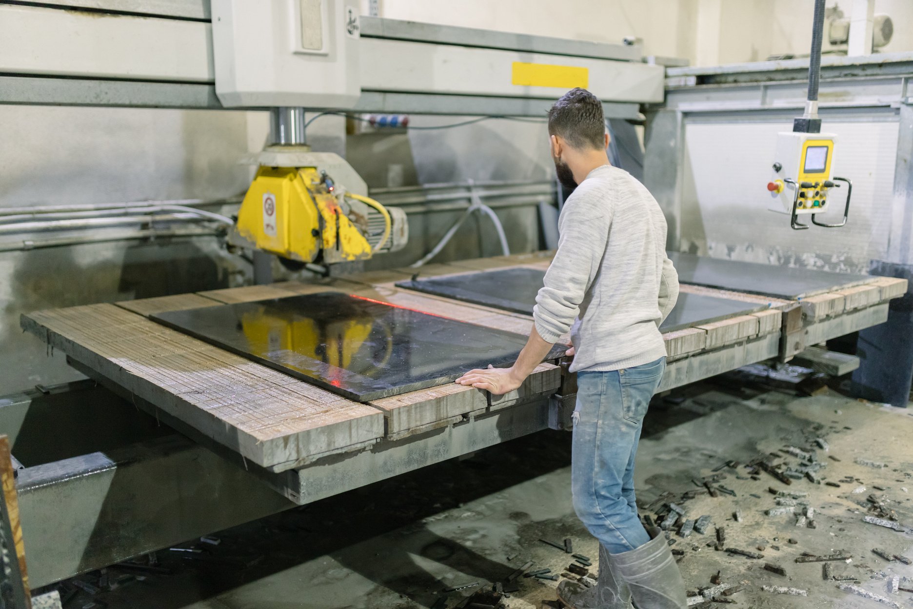 Marble factory worker